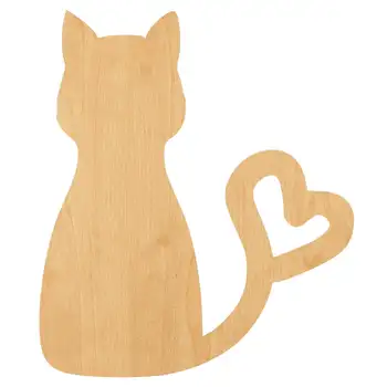 

Kitty Heart Laser Cut Out Wood Shape Craft Supply - Unfinished