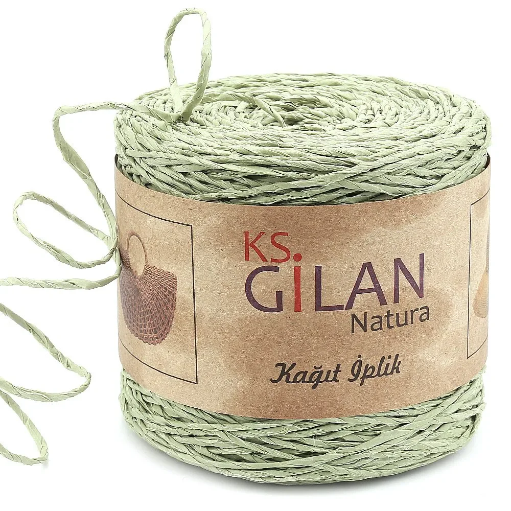 

250g Gilan Paper Yarn Light green paper yarn, about 2mm thickness Arts Crafts Gift Wrapping Christmas Wedding Decor bag