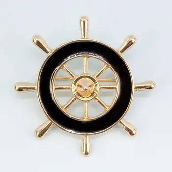 

Brooch jewelery sea steering wheel (black) (50711)