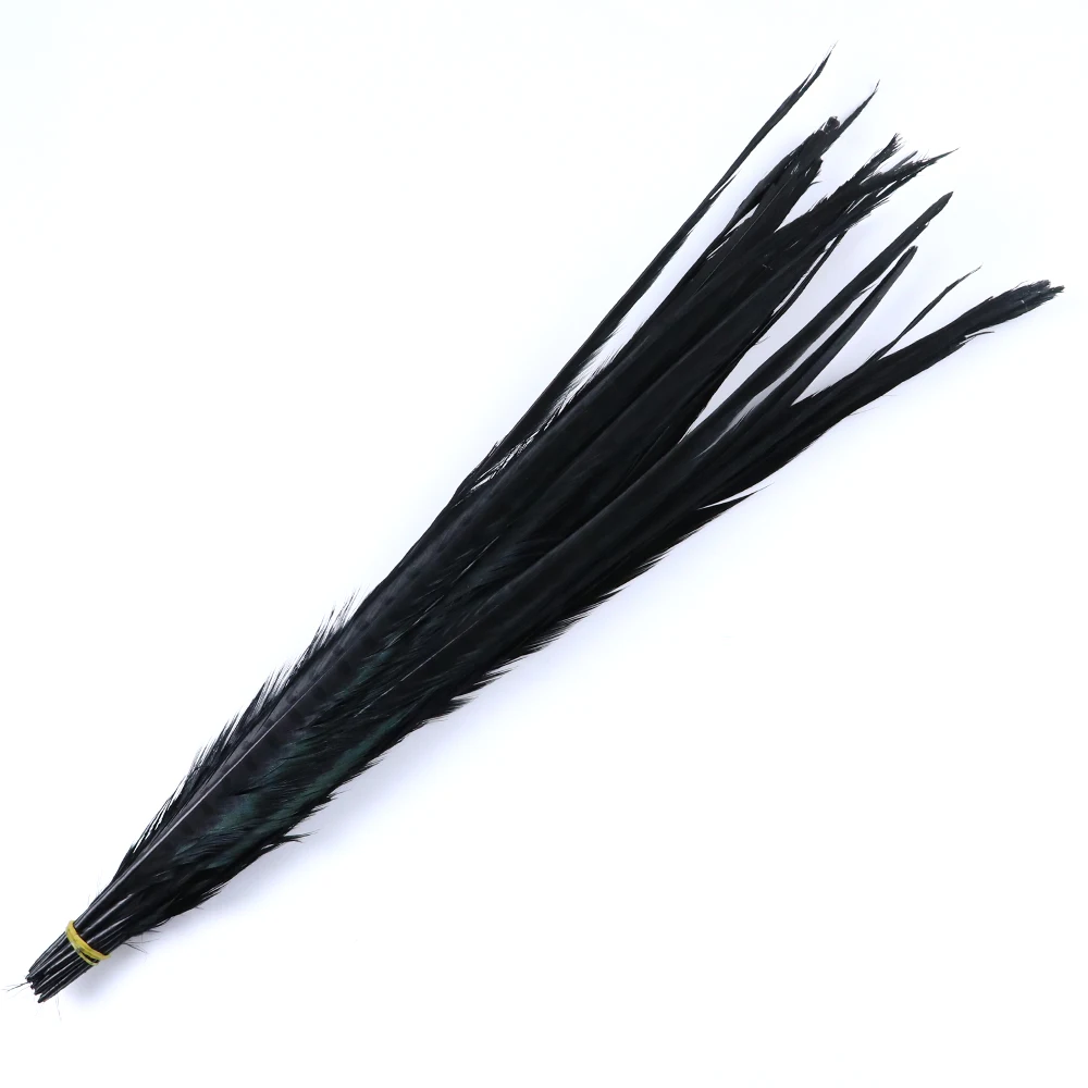WCFeatherS черное кольцо перо из хвоста фазана 20-22 дюймов натуральные перья вечерние украшения для дома