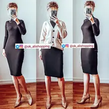 Sweater Dresses Turtleneck Bottoming Long-Sleeve Slim Bodycon Autumn Winter Women Lady
