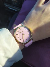 Reloj de pulsera sencillo para mujer, de cuarzo, de cuero de imitación, Geneva, elegante