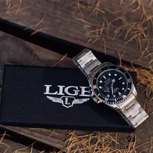 Diver Watch Date-Clock Quartz Waterproof Top-Brand Mens Luxury Fashion LIGE Masculino