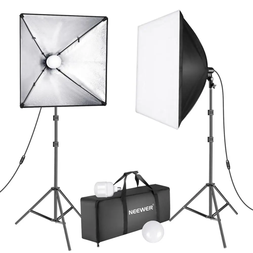 Neewer Upgraded 450W LED Photography Softbox Lighting Kit (2)24x24