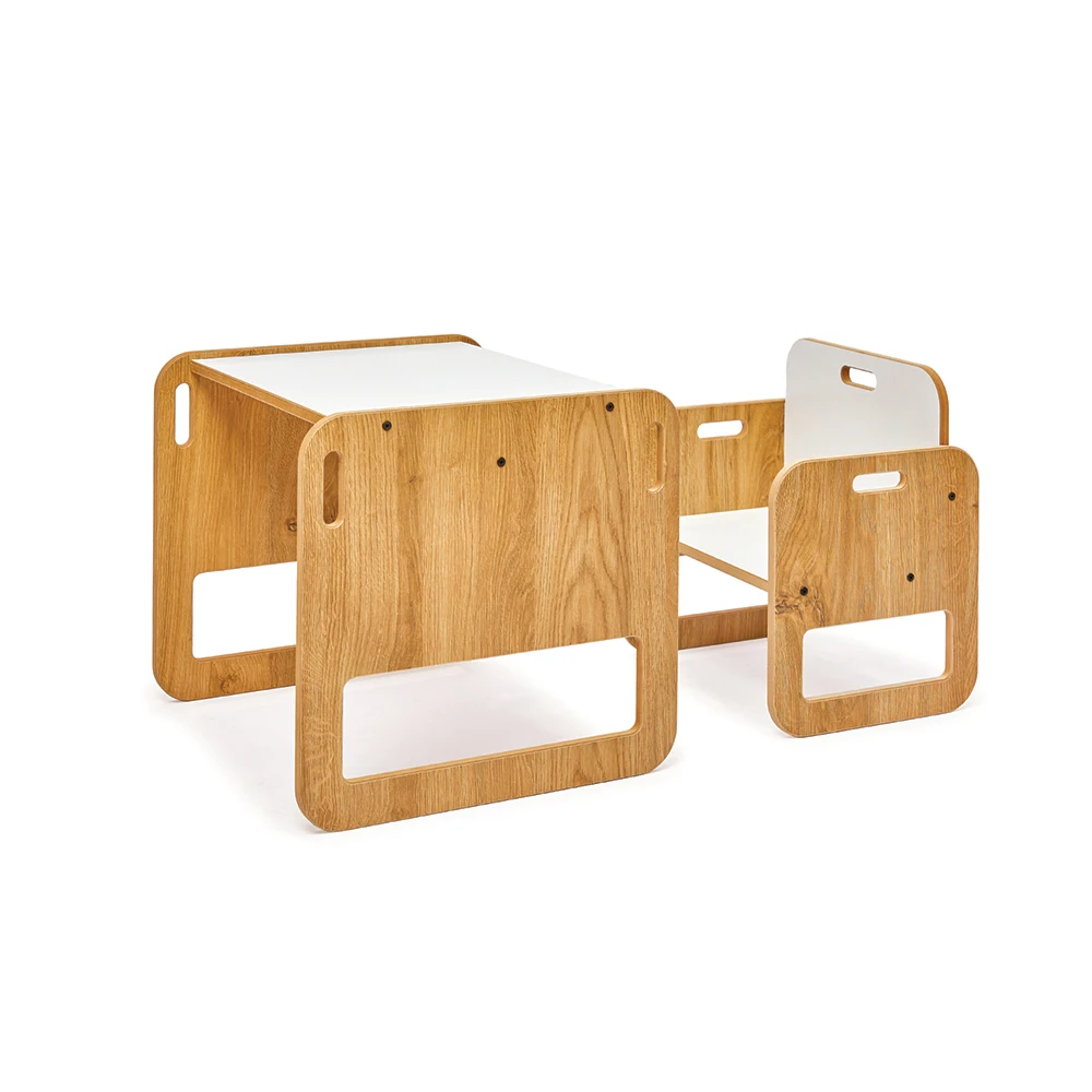 US $119.99 02 Age Montessori Table and Chair Set Wooden Kids Play Table Toddler Activity Desk Children Furniture Cube Chair for Girls Boys