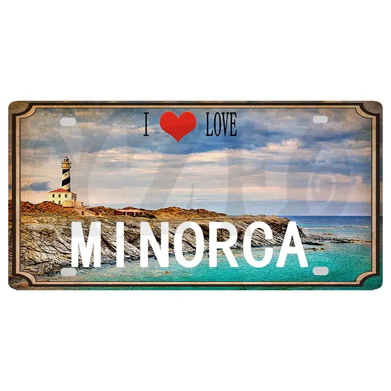 Letrero de lata de Metal para decoración del hogar, 30x15cm, Creta Zakynthos, isla griega de Santorini, playa, Shabby Chi, viaje, recuerdo, tienda de pared, DC-1358A de arte