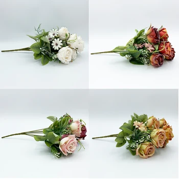 

Bouquet roses autumnal 32 cm with 7 heads in various Colour