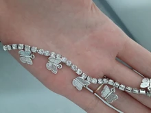 Tobillera de mariposa para mujer, cadena de tenis con diamantes de imitación, joyería para pie, tobillera de playa para verano
