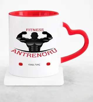 

Personalized Professional Fitness Trainer Red Heart Mug Cup-4