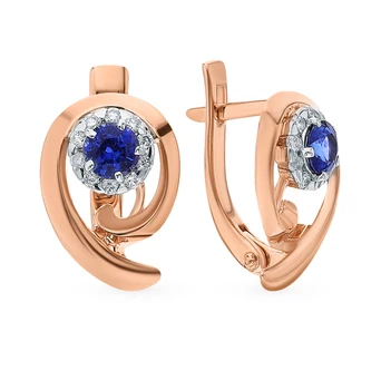 

Gold earrings with diamonds sunlight sample 585