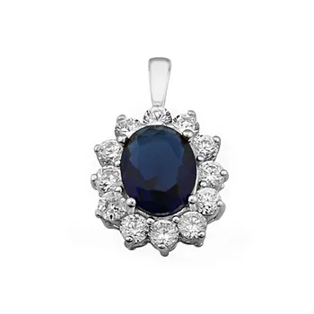 

Pendant 925 Sterling silver m oval 10mm. Stone color blue [AB6302]