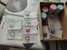 2 uds. De lentes de contacto de Color para Halloween, Cosplay de Anime, lentillas de ojos góticas, Manson de colores blanco, negro y rojo, lentes de contacto