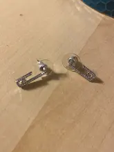 Pendientes de tuerca geométricos de estilo coreano para mujer, aretes de circonita cúbica Micro pavimentada de Color oro blanco