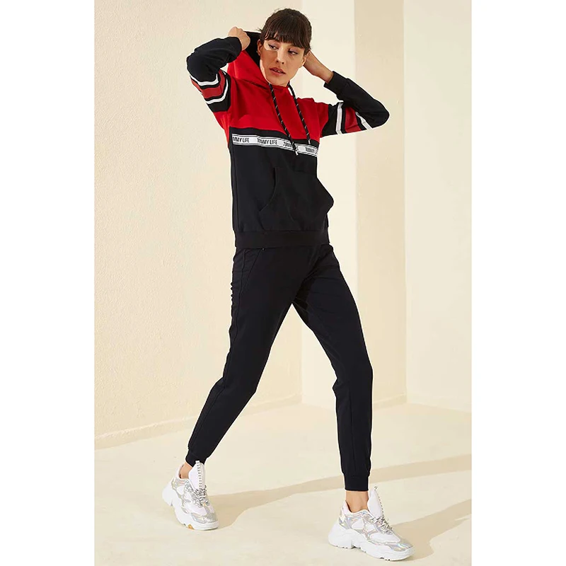 Pijamas para mulheres com capuz conjuntos de