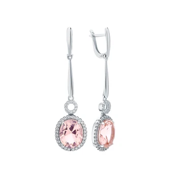 

Silver earrings with morganites and cubic zirconia sunlight sample 925