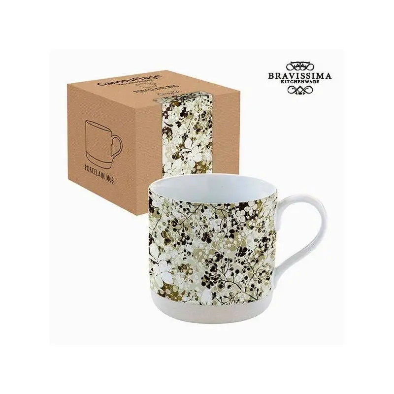 Чашка с коробкой фарфор камуфляж листья Bravissima кухня