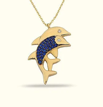 

Two Dolphin Gold Necklace 02-378-K0617B