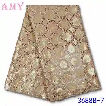 

African Embroidery Lace 2020 High Quality Fabric With Sequens Beautiful French Tulle Gold ColorAMY3688B