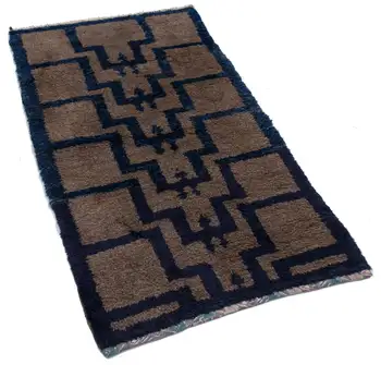 

87x161 Cm Brown Handmade Vintage Tulu Rug-3x5 Ft