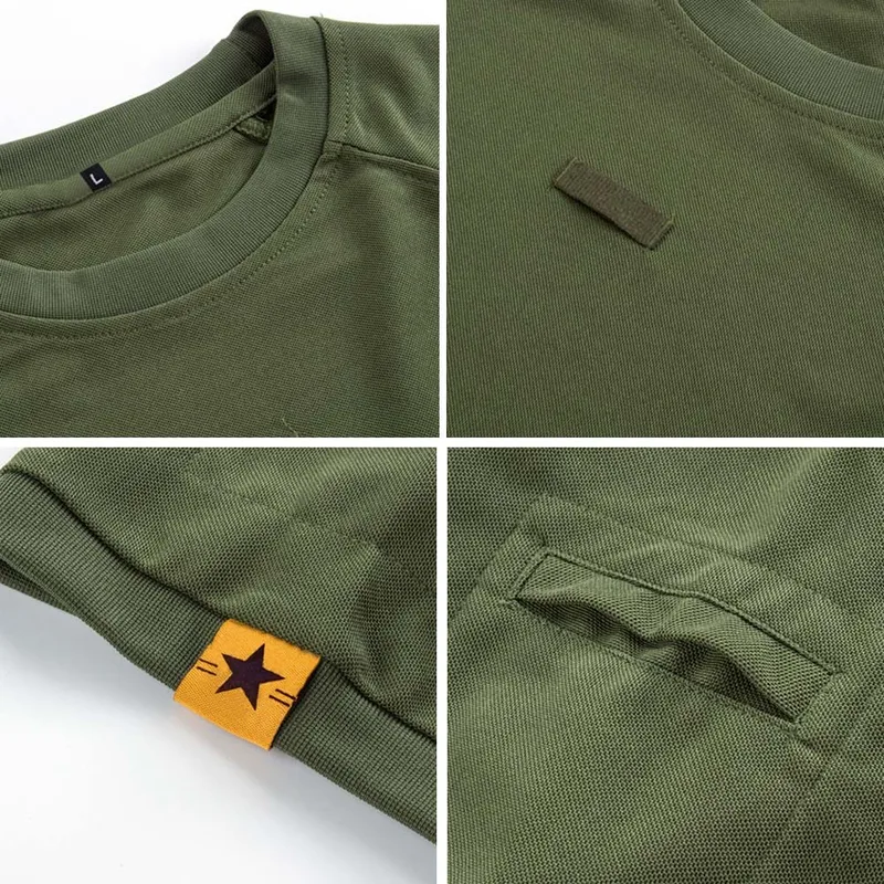 Summer Men T-shirts Tactical Casual Shirts Quick Dry Outdoor Hiking Sports Tops Tees O-Neck Short Sleeve Male Clothing S-4XL