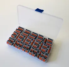 55 unids/lote 412, 413, 415, Conector de cable caja universal compacto bloque terminal de iluminación de conector de cable de 212, 214