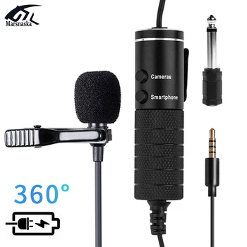 

Marsnaska Lavalier Microphone condenser Clip On Mic for Mobile Phone/ Camera/ PC Intelligent Noise Reduction Microphone 3.5mm