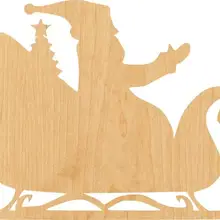 Сани Санта и 3 оленя размера под заказ Деревянный лазер вырезанная форма-отлично подходит для крафта-хоббитов-D.I.Y. Проекты