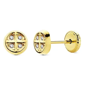 

18k gold earrings zirconia 5,5mm. [AB3023]