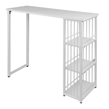 1PC cuisine barre comptoir Table bistrot Table petit déjeuner salle à manger Table basse avec 2 niveaux étagère de rangement étagères pour affichage de boissons