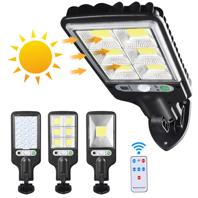 Luce solare esterna a LED, luce da parete da giardino a induzione del corpo umano, luce da terrazza a 30/72 COB, luce potente a 18 LED, luce stradale impermeabile_voghion.com
