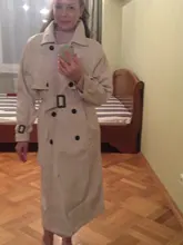 DEAT-gabardina elegante con cuello levantado y cinturón para mujer, abrigo a la moda, color Beige, liso, TU159, otoño, 2021