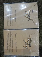 Signo del zodiaco de estrella de cartón para mujer, collares de constelación de 12, colgante de cristal dorado, collares de cadena de Gargantilla, joyería de regalo para cumpleaños