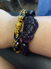 Pulsera de cuentas de piedra de obsidiana de FengShui chino, brazalete con abalorios de piedra obsidiana, cambio de Color, riqueza, buena suerte, Unisex