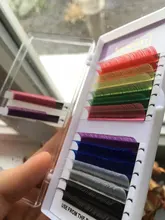 LIFMINRY-extensiones de pestañas suaves de visón, 8 colores, arco iris de color, 16 líneas Premium