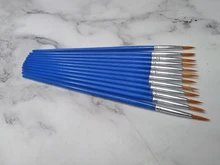 12 Uds. De pinceles de nailon para pintar, accesorios de arte para niños, pincel para pintar con acuarela, artículos de dibujo artístico