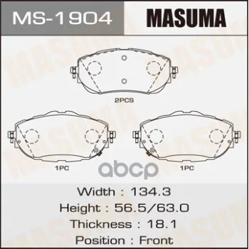 Колодки Дисковые Masuma Ms1904 Masuma арт. MS1904