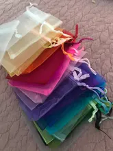 Bolsas de organza de decoración, embalaje para joyería, regalo o fiesta de boda, 7x9, 9x12, 10x15, 13x18CM, 24 colores, 50 unidades