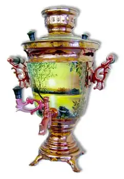 

Samovar scenery of nature, shape stomach, electric, 3 liters.