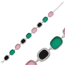 Серебряный 925 пробы браслет с цирконием