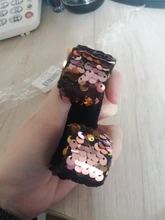 Brillante brazalete de lentejuelas de Color de costura círculo pulsera bofetada para niños niñas para niños navidad regalo de joyas de fiesta