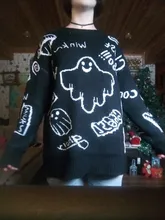 Sudadera estilo Hip Hop para hombre, suéter de punto, informal, holgado, de dibujos animados, para otoño e invierno, diseño Unisex