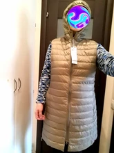 SEDUTMO-Chaqueta de plumón de talla grande 3XL para mujer, chaleco con capucha largo ultraligero, abrigo informal, Parkas delgadas ED913