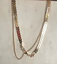 Collar de cadena con lentejuelas en V para mujer, Gargantilla elegante de doble capa para fiesta, joyería