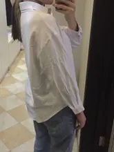 White Blouse Official-Tops Green Shirt Spring-Pocket Oversized Blusas Long-Sleeve Lizkova