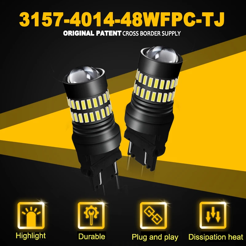 JIACHI 100x цена T25 3156 3157 светодиодный автомобильные лампы 4014 SMD 48 Светодиодный s автомобильный сигнальный задний тормозной светильник белый DC 12-24V
