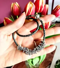 PANDACH-Colgante de Plata de Ley 925 auténtica con letra de alfabeto, abalorio de nombre de A-Z, apto para pulsera Pandora Original, joyería CMC030, 100%