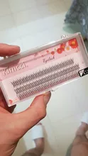 Kimcci-extensiones de pestañas individuales, 120 nudos/funda, pestañas de racimo 3D de visón Natural, maquillaje profesional acampanado