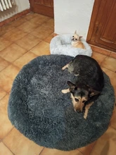 Cama de perro caliente de lana ronda perro perrera casa larga felpa invierno mascotas camas para perros medianos grandes perros gatos cojín del sofá suave esteras