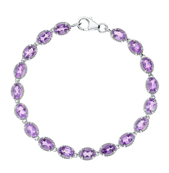 

Silver Bracelet with amethyst sunlight sample 925