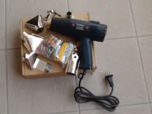 Pistola de aire caliente eléctrica Digital de 220V, herramienta de soldadura ajustable con boquilla de 7 Uds., secador de pelo de construcción controlado por temperatura